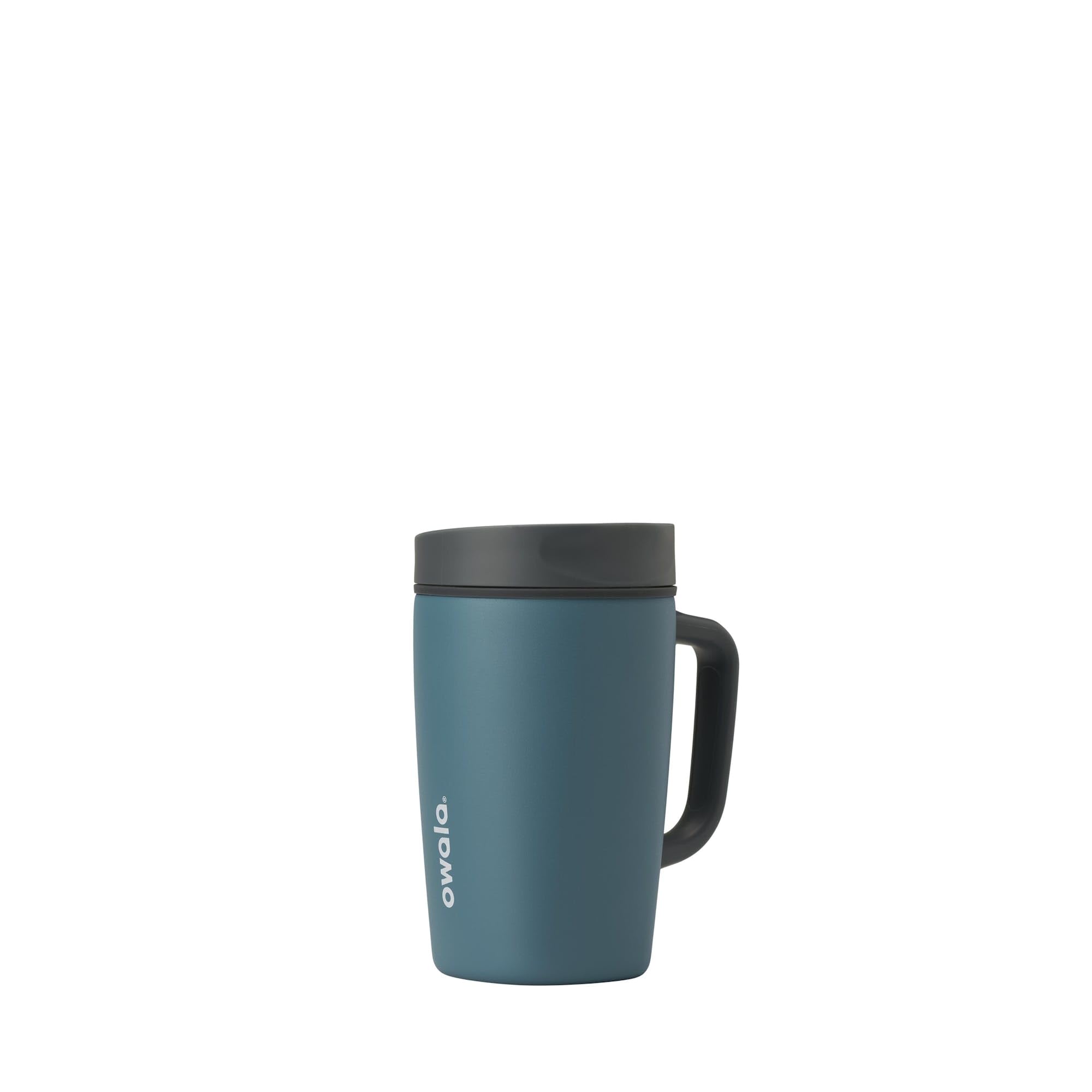 Owala SmoothSip Slider Insulated Stainless Steel Coffee Tumbler, Reusable Iced Coffee Cup, Hot Coffee Travel Mug, BPA Free 12 oz, Vanilla Bean