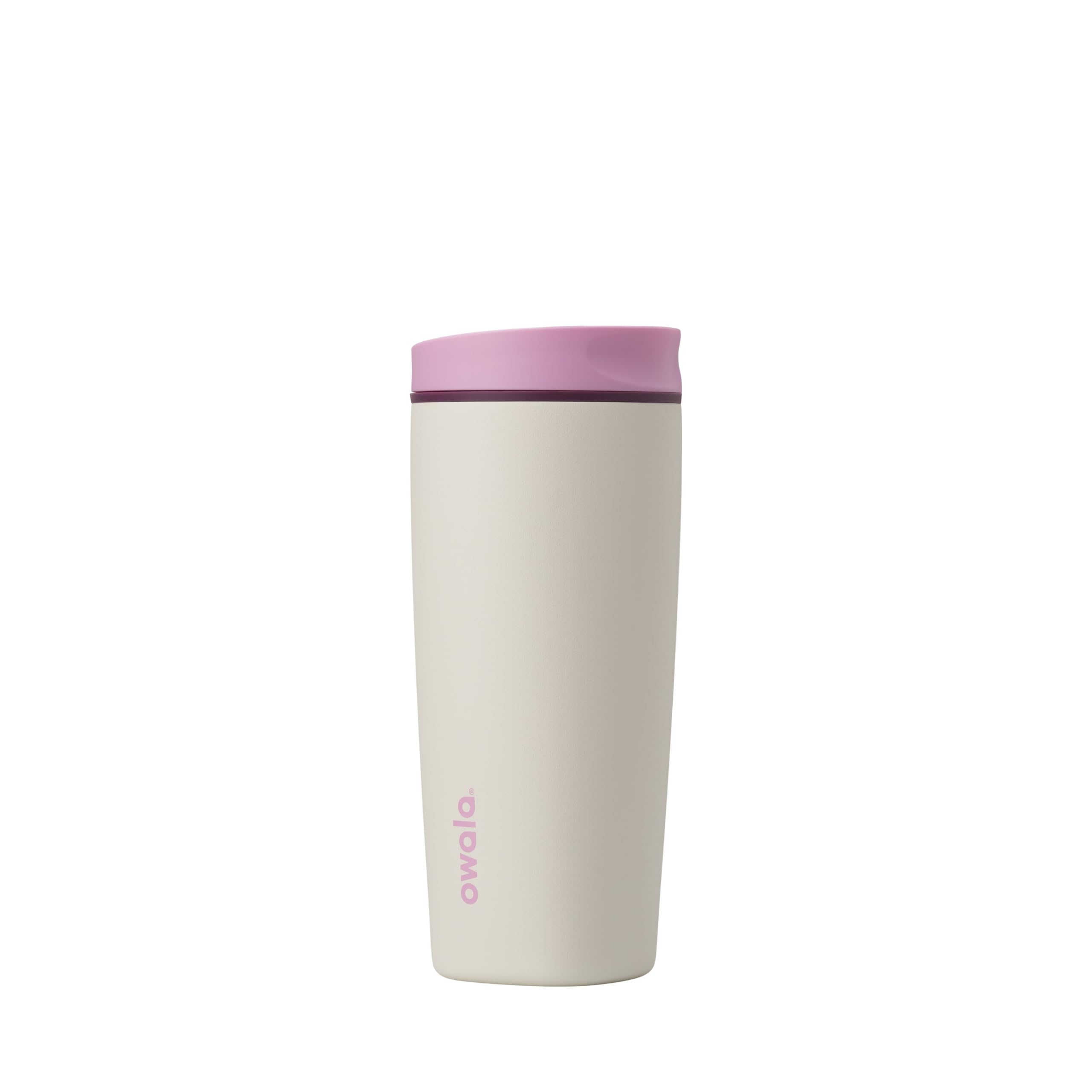 Owala SmoothSip Slider Insulated Stainless Steel Coffee Tumbler, Reusable Iced Coffee Cup, Hot Coffee Travel Mug, BPA Free 12 oz, Vanilla Bean
