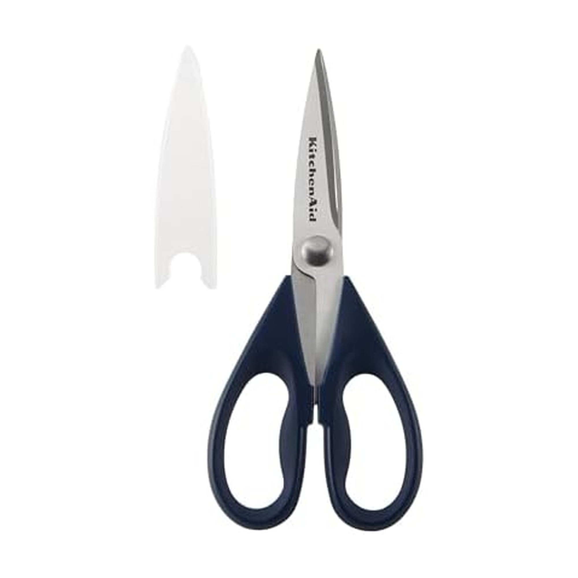 KitchenAid All Purpose Kitchen Shears with Protective Sheath Durable Stainless Steel Scissors, Dishwasher Safe, Soft Grip Comfort Handle, 8.72 Inch, Black
