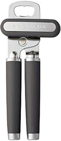 KitchenAid Classic Multifunction Can Opener and Bottle Opener Easy to Use, Razor Sharp Stainless Steel Cutting Wheel, Soft Ergonomic Handles, Black