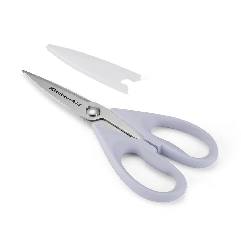 KitchenAid All Purpose Kitchen Shears with Protective Sheath Durable Stainless Steel Scissors, Dishwasher Safe, Soft Grip Comfort Handle, 8.72 Inch, Black