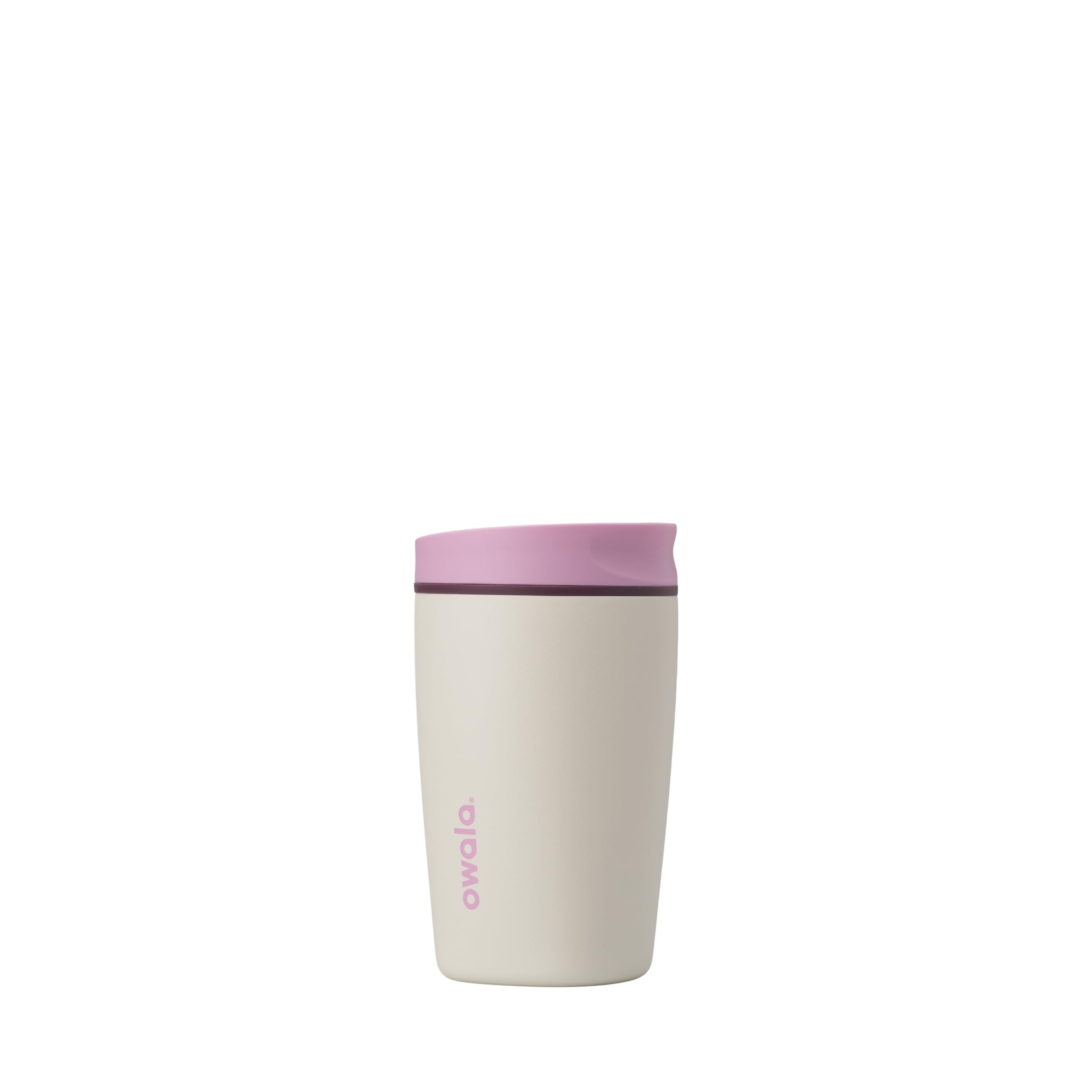 Owala SmoothSip Slider Insulated Stainless Steel Coffee Tumbler, Reusable Iced Coffee Cup, Hot Coffee Travel Mug, BPA Free 12 oz, Vanilla Bean
