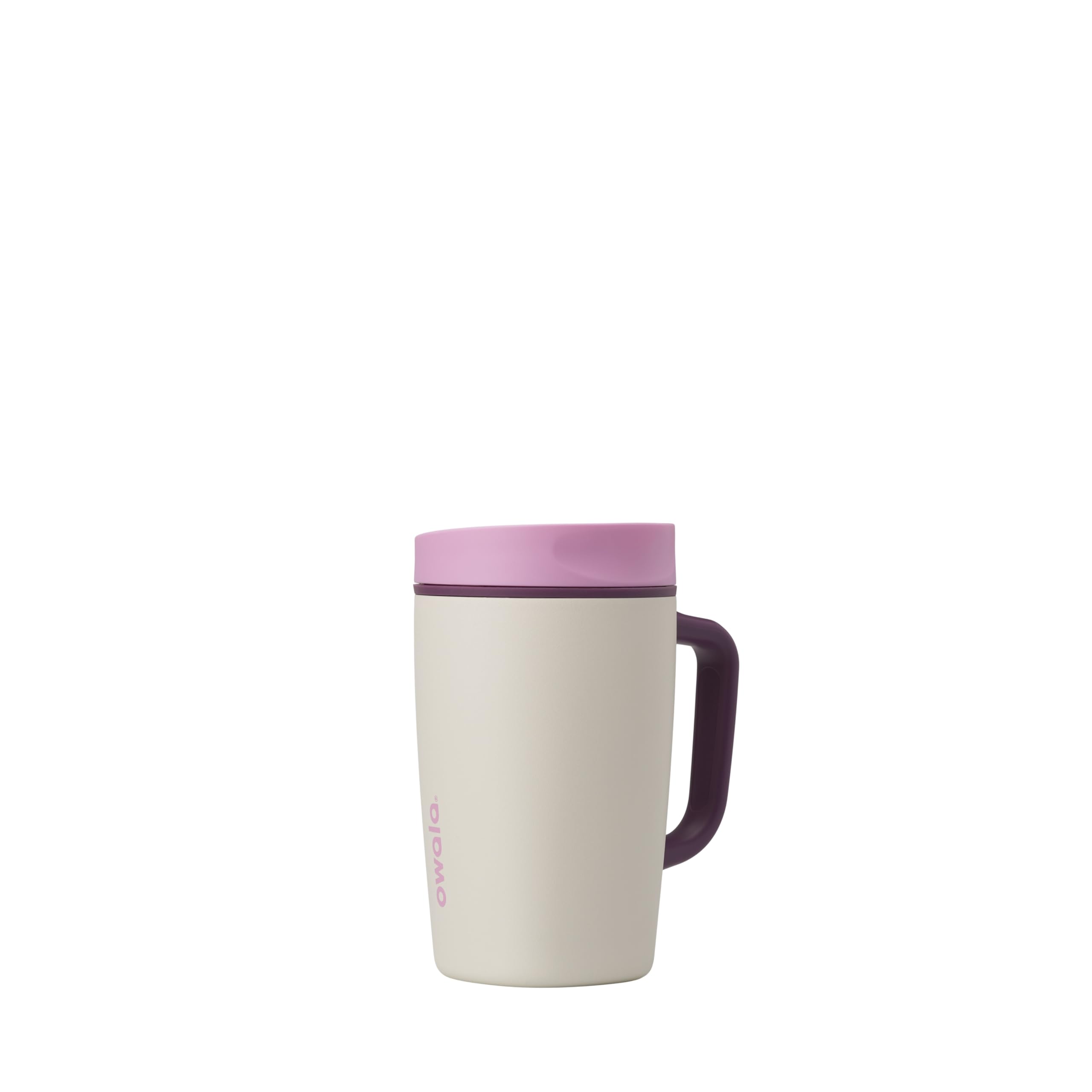 Owala SmoothSip Slider Insulated Stainless Steel Coffee Tumbler, Reusable Iced Coffee Cup, Hot Coffee Travel Mug, BPA Free 12 oz, Vanilla Bean