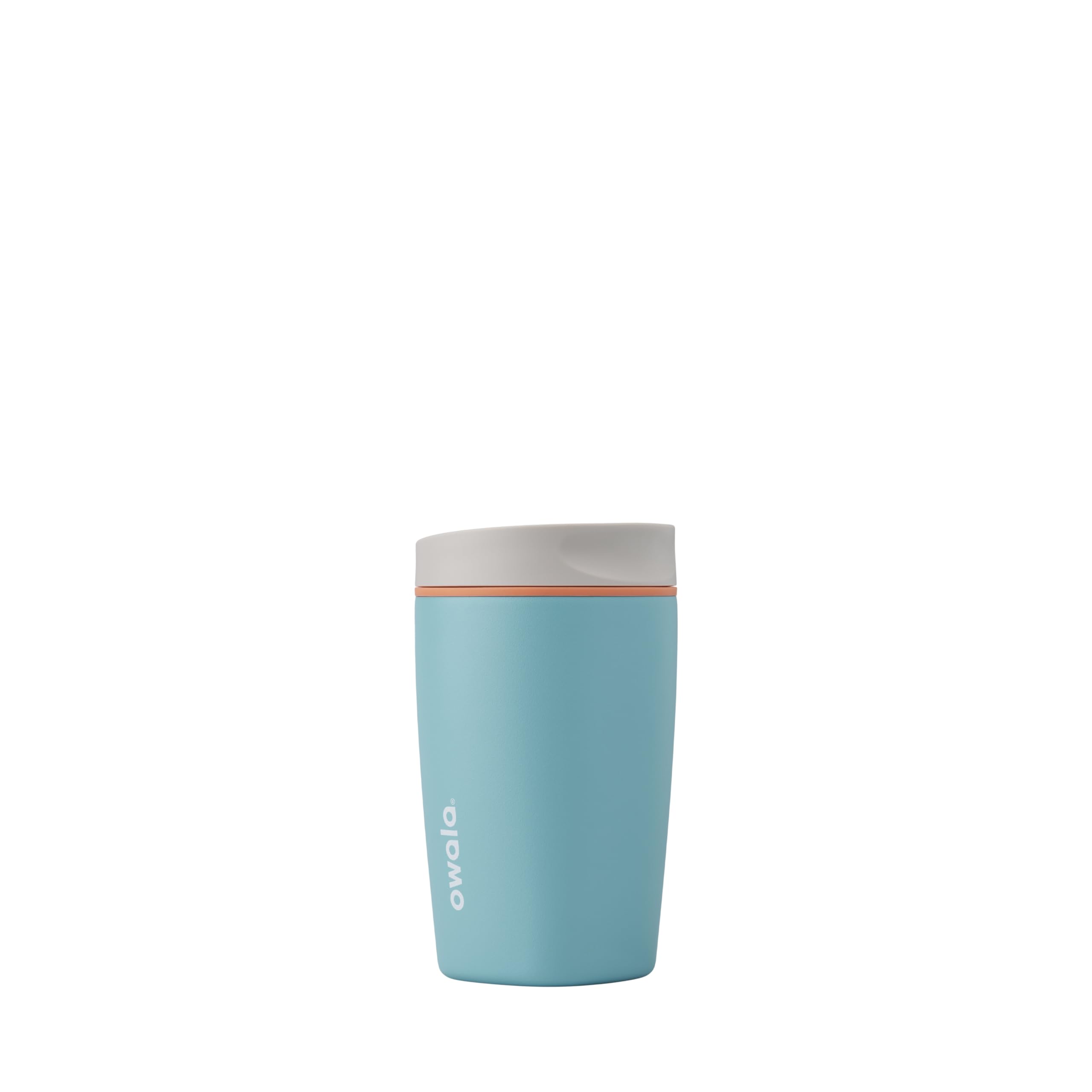 Owala SmoothSip Slider Insulated Stainless Steel Coffee Tumbler, Reusable Iced Coffee Cup, Hot Coffee Travel Mug, BPA Free 12 oz, Vanilla Bean