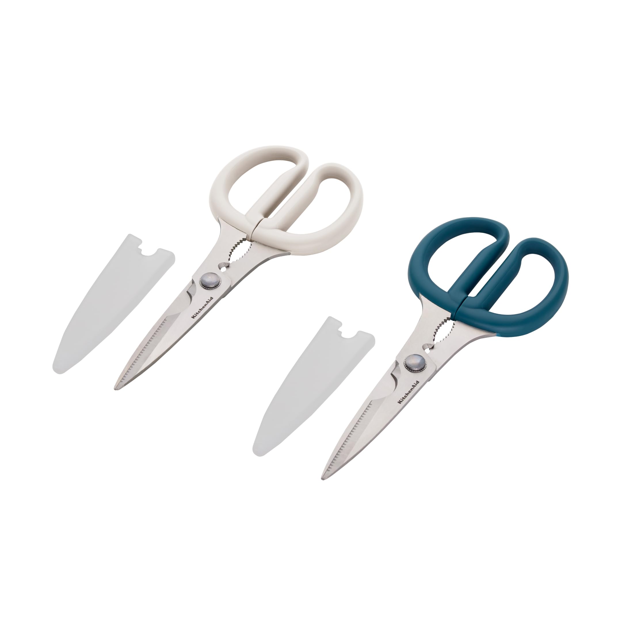 KitchenAid All Purpose Kitchen Shears with Protective Sheath Durable Stainless Steel Scissors, Dishwasher Safe, Soft Grip Comfort Handle, 8.72 Inch, Black