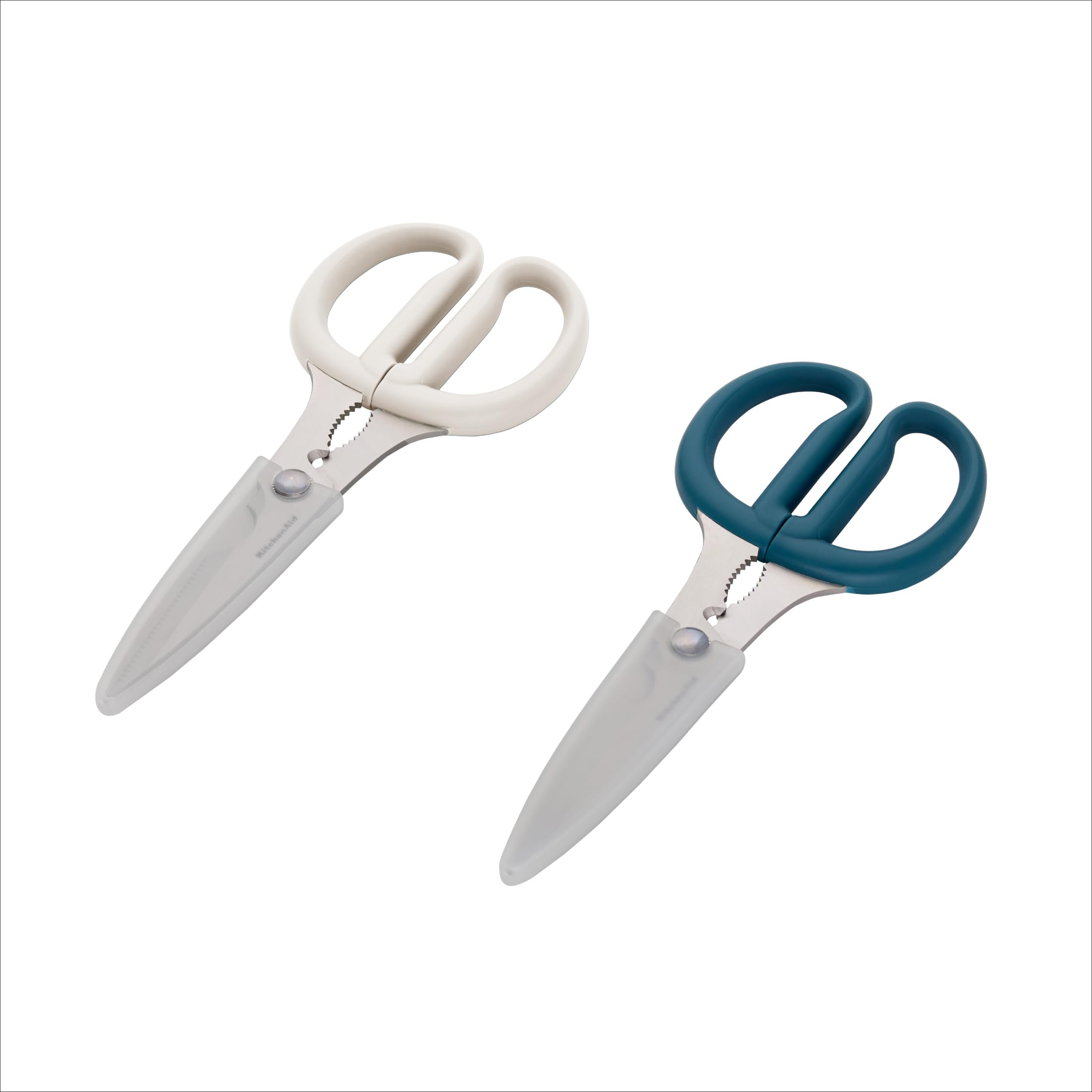 KitchenAid All Purpose Kitchen Shears with Protective Sheath Durable Stainless Steel Scissors, Dishwasher Safe, Soft Grip Comfort Handle, 8.72 Inch, Black