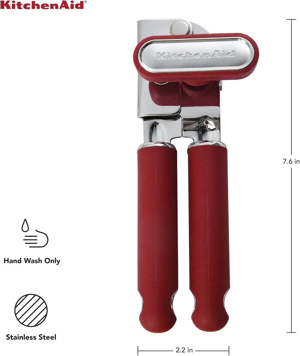 KitchenAid Classic Multifunction Can Opener and Bottle Opener Easy to Use, Razor Sharp Stainless Steel Cutting Wheel, Soft Ergonomic Handles, Black