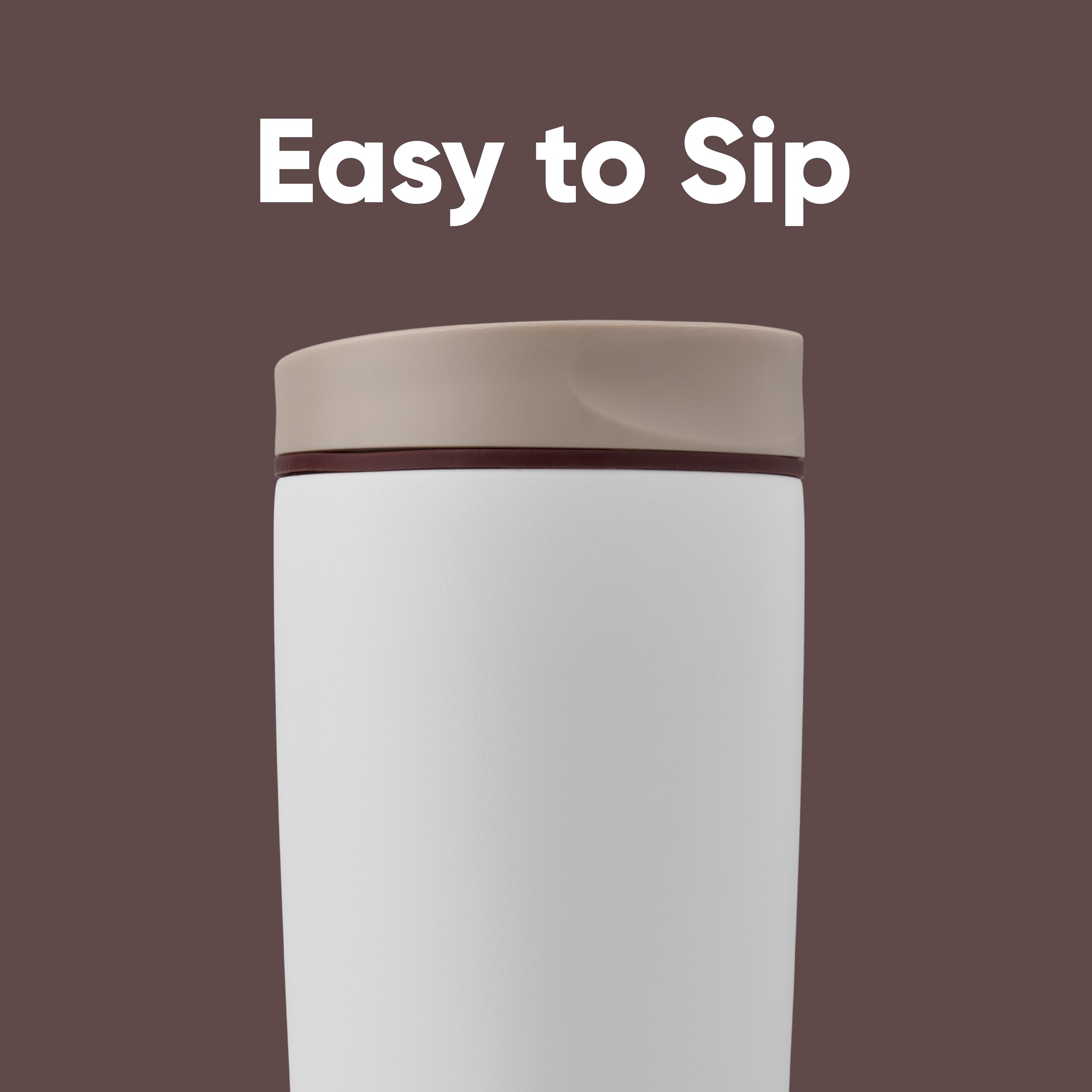 Owala SmoothSip Slider Insulated Stainless Steel Coffee Tumbler, Reusable Iced Coffee Cup, Hot Coffee Travel Mug, BPA Free 12 oz, Vanilla Bean