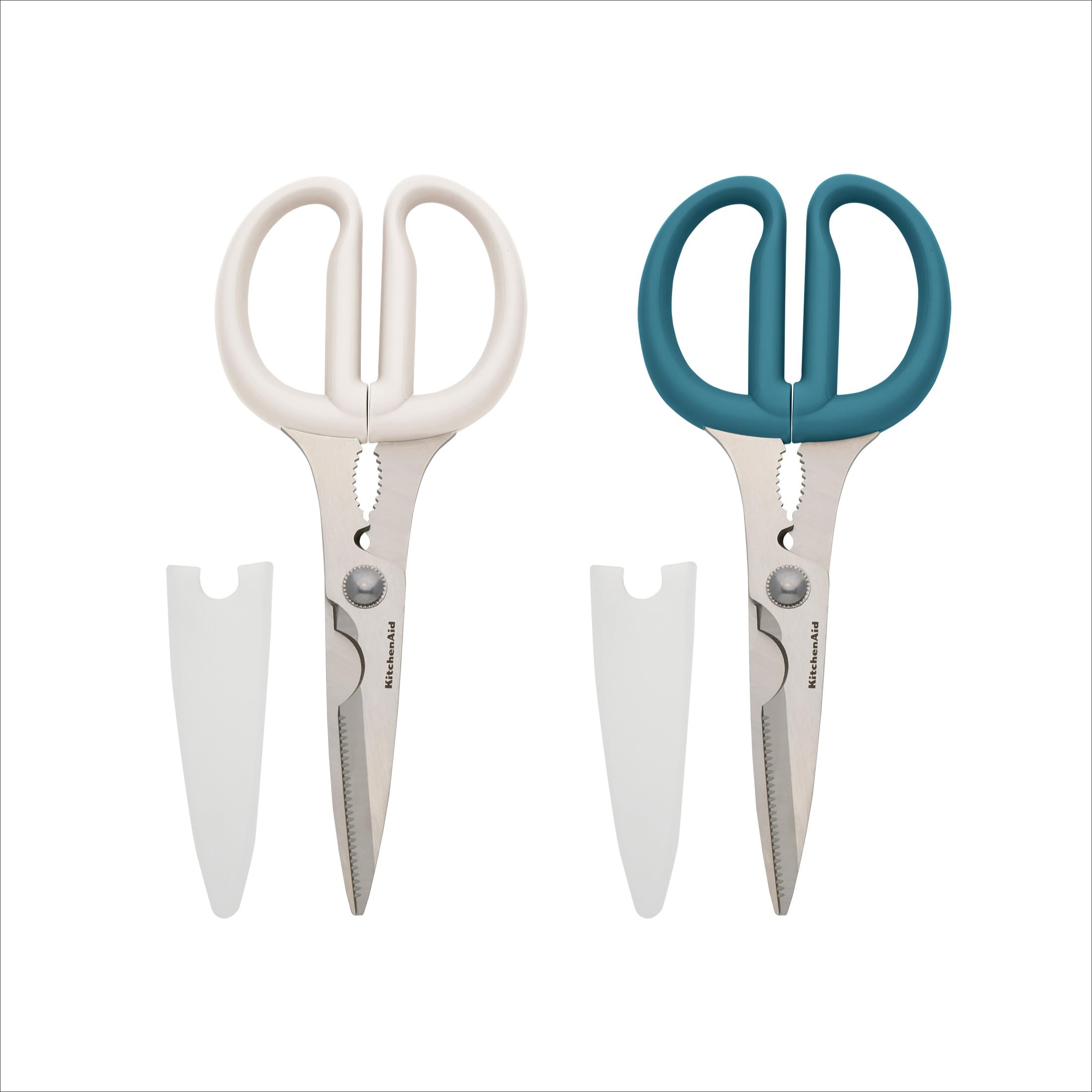 KitchenAid All Purpose Kitchen Shears with Protective Sheath Durable Stainless Steel Scissors, Dishwasher Safe, Soft Grip Comfort Handle, 8.72 Inch, Black