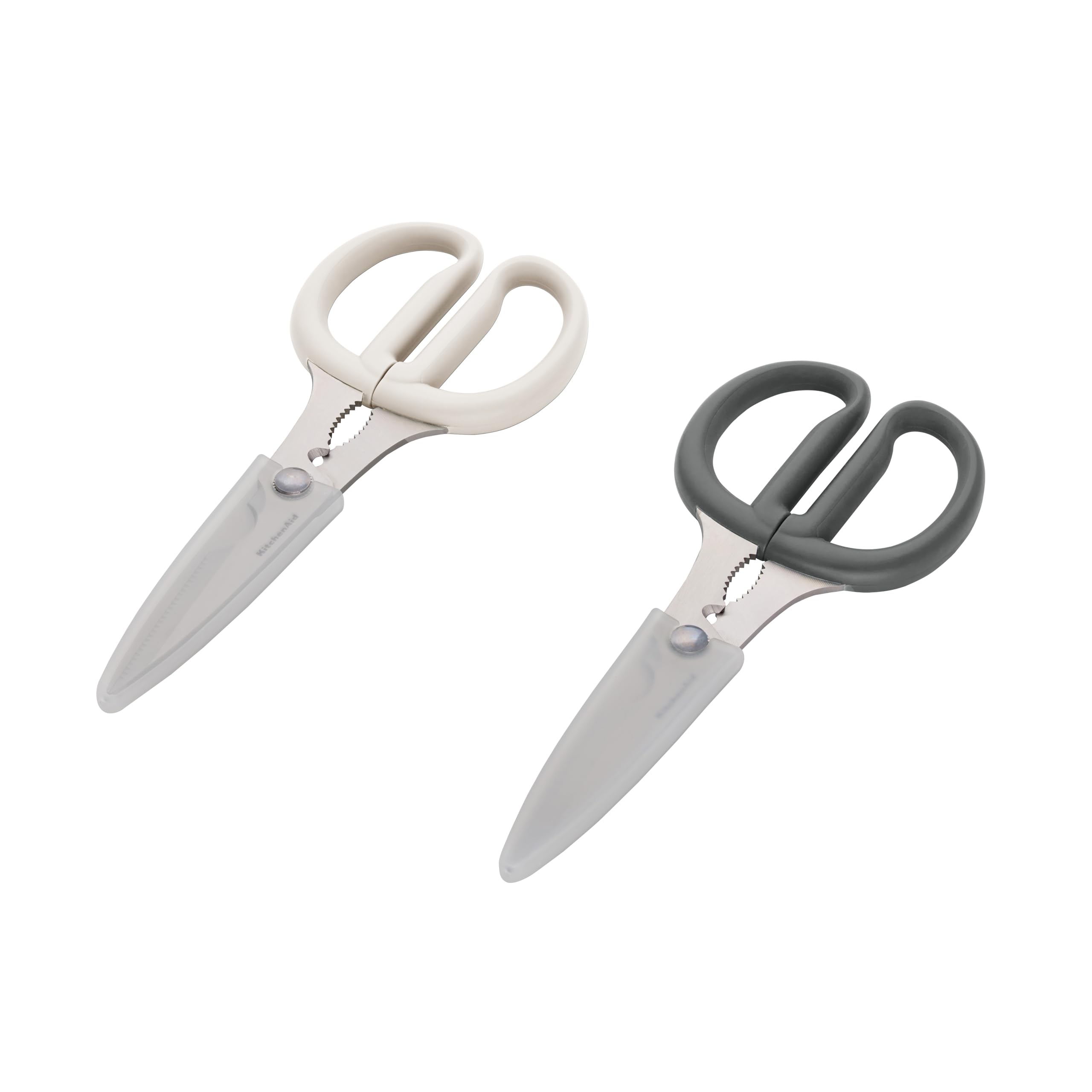 KitchenAid All Purpose Kitchen Shears with Protective Sheath Durable Stainless Steel Scissors, Dishwasher Safe, Soft Grip Comfort Handle, 8.72 Inch, Black