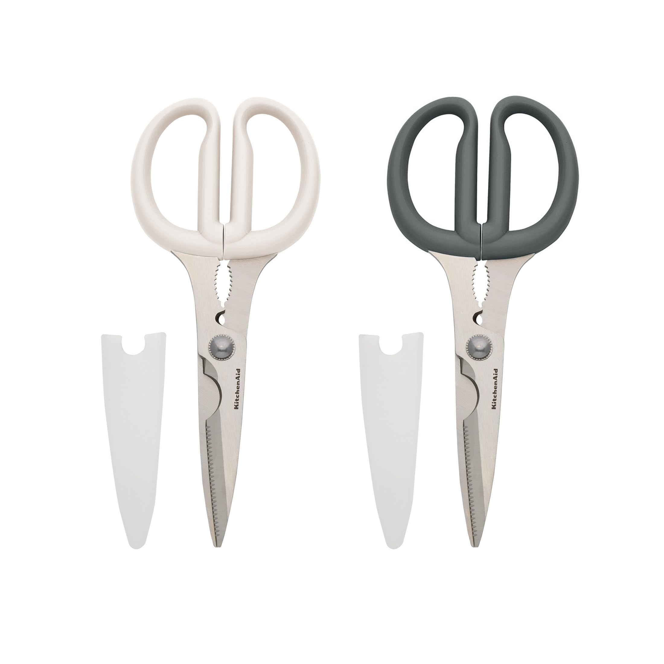 KitchenAid All Purpose Kitchen Shears with Protective Sheath Durable Stainless Steel Scissors, Dishwasher Safe, Soft Grip Comfort Handle, 8.72 Inch, Black