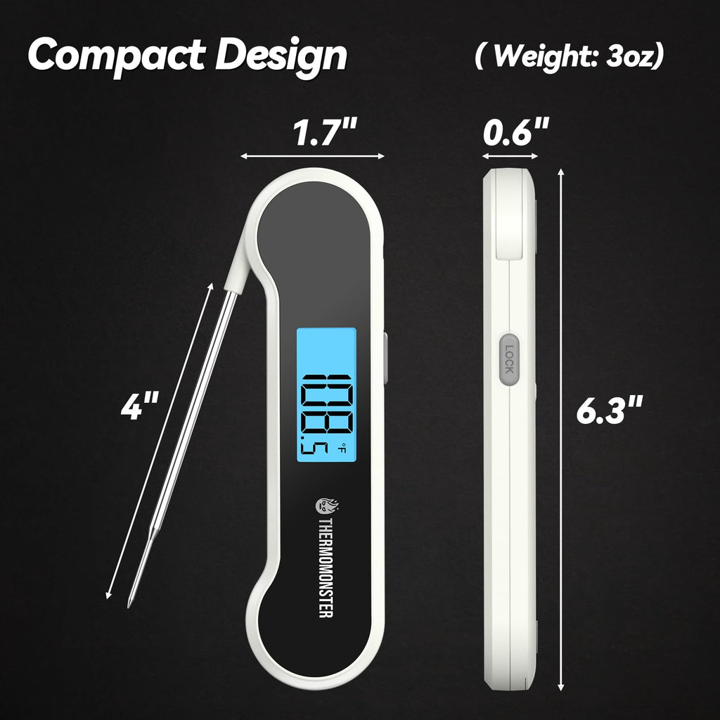 0.5 Sec Instant Read Meat Thermometer Digital with ±0.5℉ Precision, Food Thermometer for Cooking Kitchen Gadgets, Oven Grill Candy BBQ Essentials Accessories, Gifts for Him Dad Men Birthday, Red