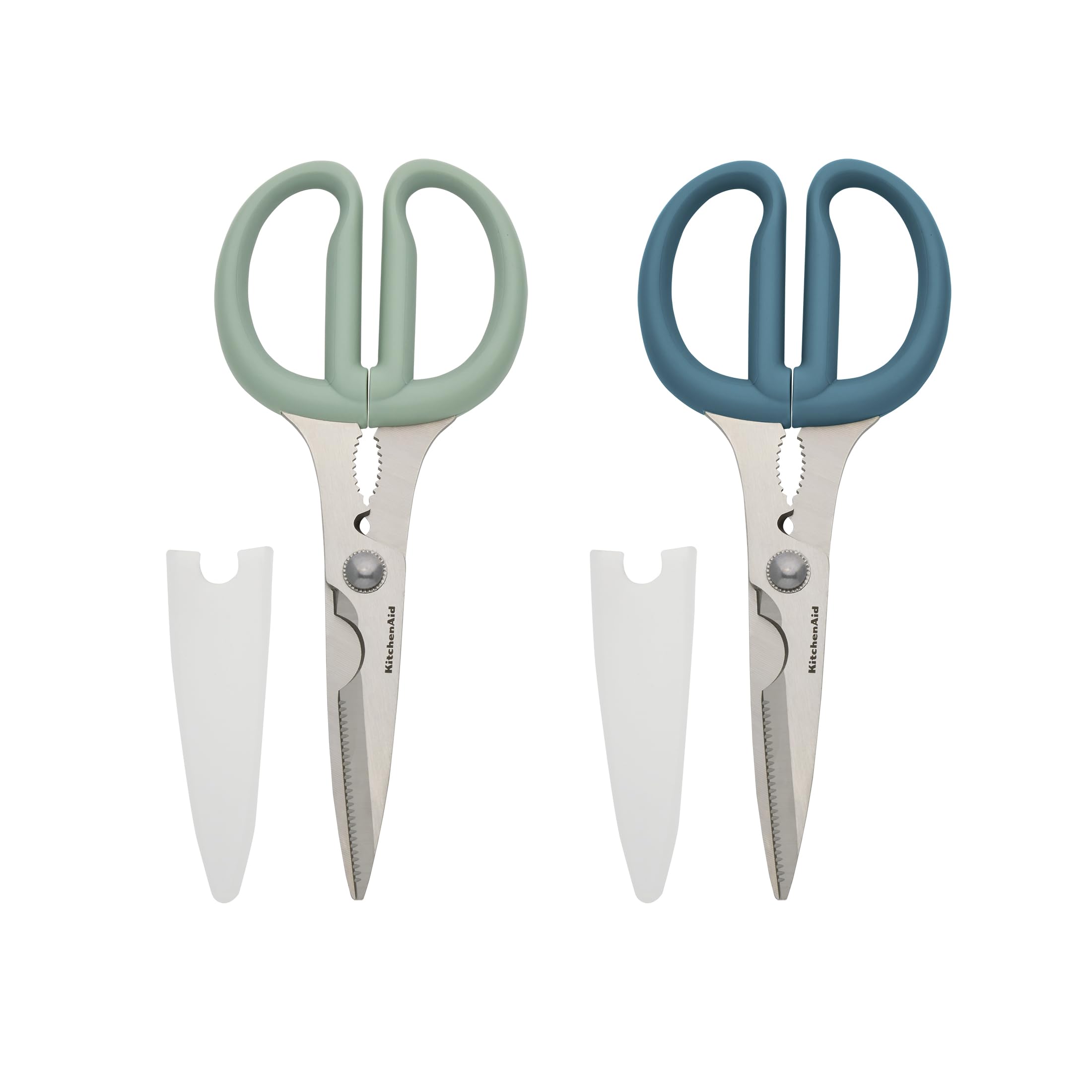 KitchenAid All Purpose Kitchen Shears with Protective Sheath Durable Stainless Steel Scissors, Dishwasher Safe, Soft Grip Comfort Handle, 8.72 Inch, Black