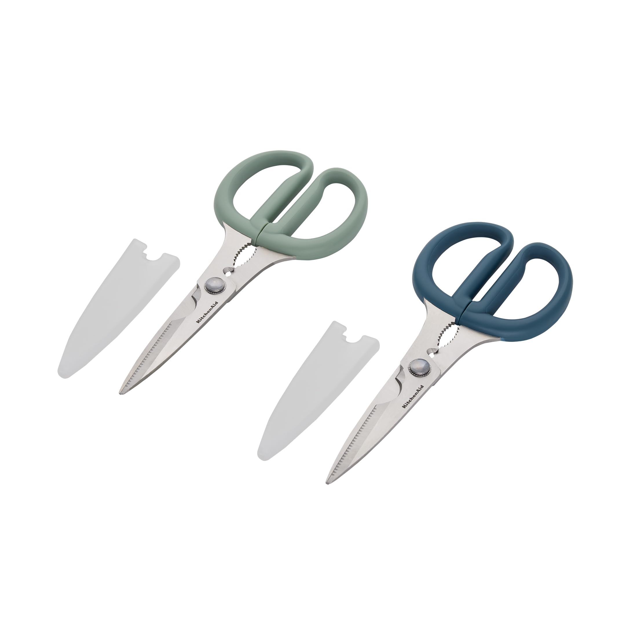KitchenAid All Purpose Kitchen Shears with Protective Sheath Durable Stainless Steel Scissors, Dishwasher Safe, Soft Grip Comfort Handle, 8.72 Inch, Black