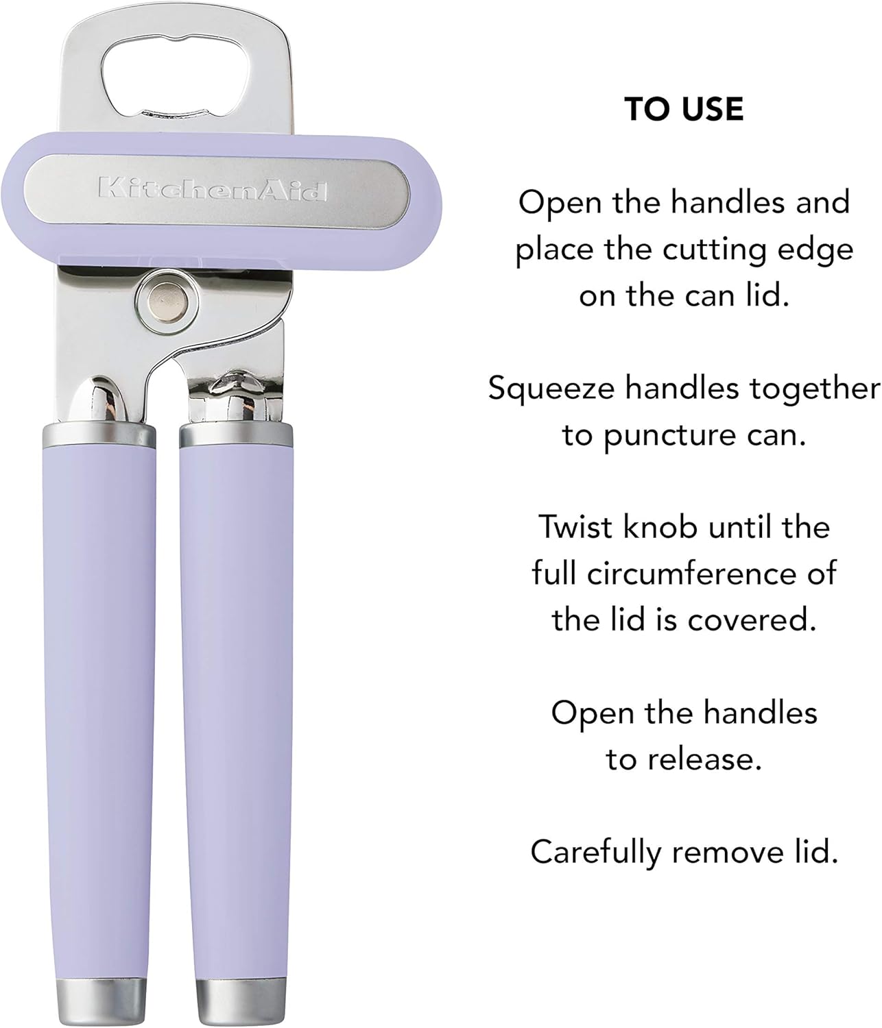 KitchenAid Classic Multifunction Can Opener and Bottle Opener Easy to Use, Razor Sharp Stainless Steel Cutting Wheel, Soft Ergonomic Handles, Black