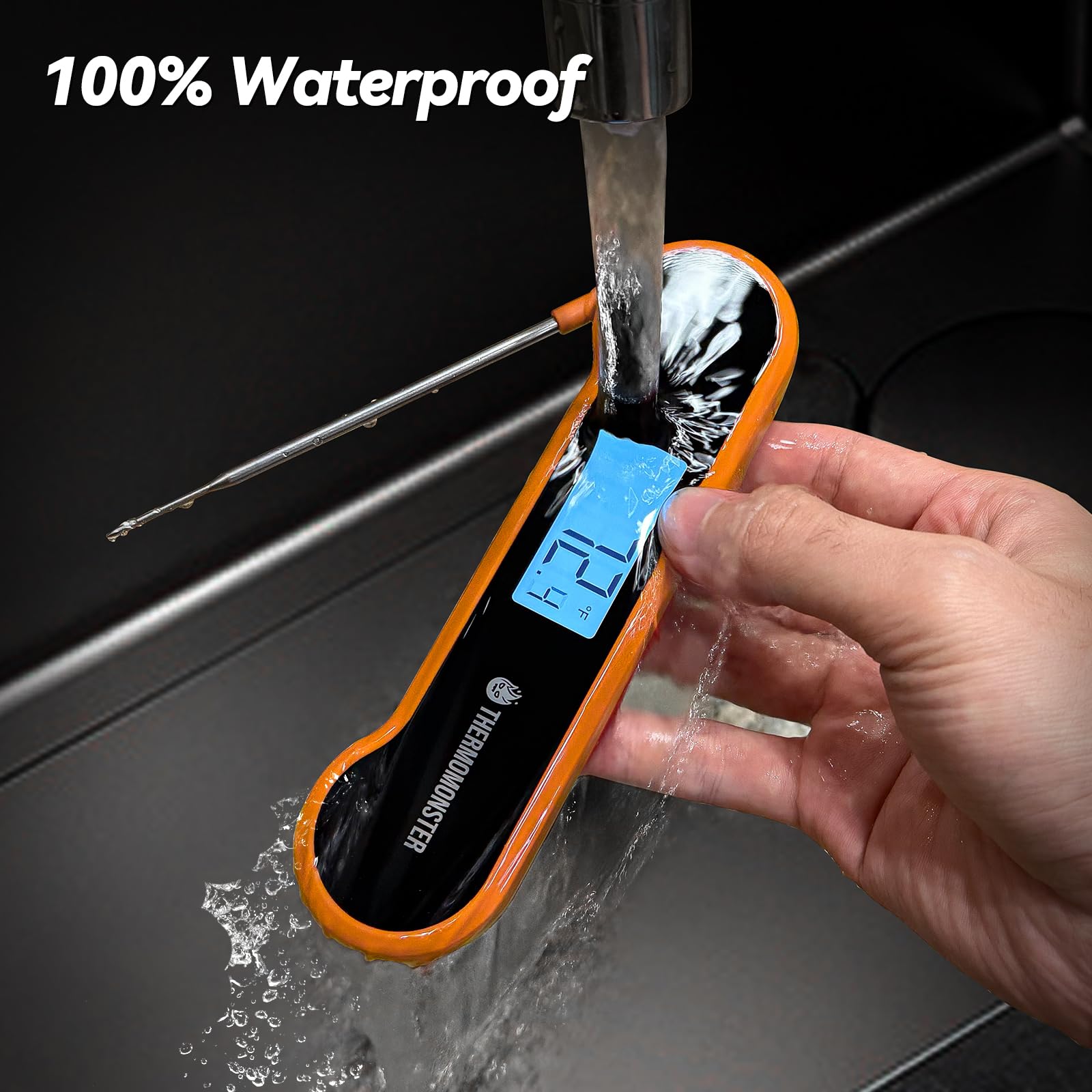 0.5 Sec Instant Read Meat Thermometer Digital with ±0.5℉ Precision, Food Thermometer for Cooking Kitchen Gadgets, Oven Grill Candy BBQ Essentials Accessories, Gifts for Him Dad Men Birthday, Red